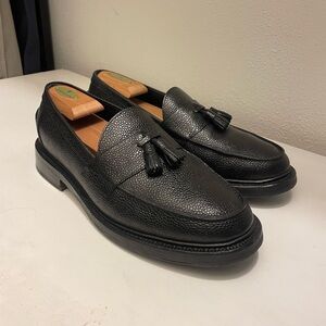 Blackstock & Weber X Percival Black Pebbled Leather Tassel Loafer 10.5